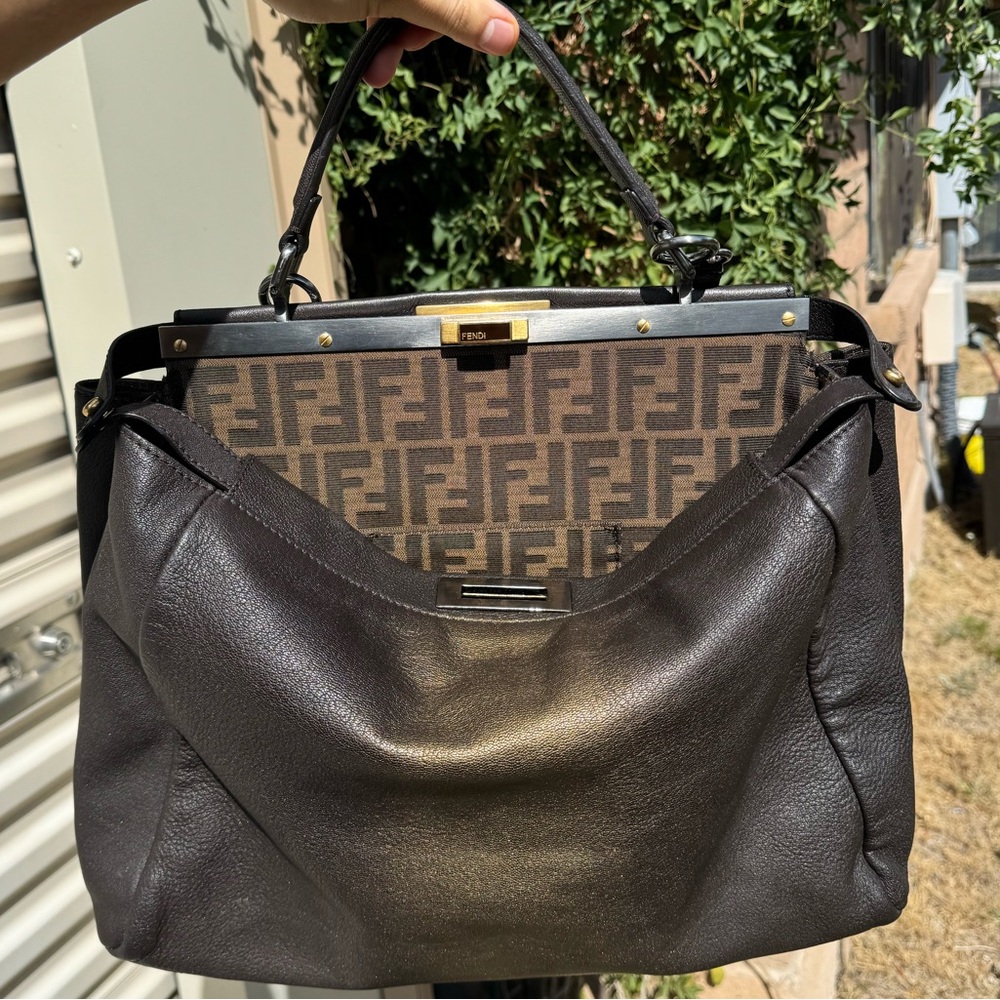 Fendi Large Brown and Gold Ombré Peekaboo Bag